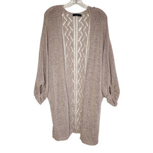 Maverick dusty lilac open-front long cardigan, size medium Comfy/Cozy